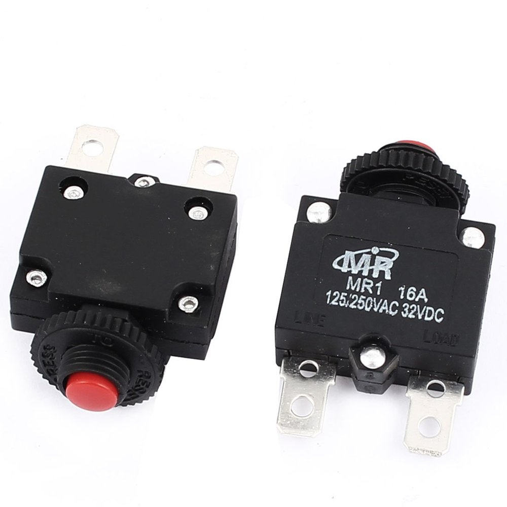 uxcell 125V/250V 16A Red Reset Button Overload Protector Circuit Breaker 2Pcs