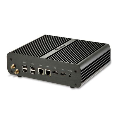 KINGDEL Fanless Mini Industrial PC, i7 Dual Core CPU, 16GB RAM, 128GB SSD+1TB HDD, 2xHD Ports, 2xLAN, 4xUSB 3.0