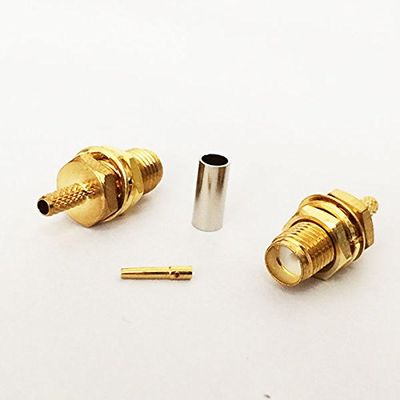 10x SMA Female Jack RF conector Crimp for RG316 RG174 Cable Straight Gold PTFE Good Quality Fast USA Shipping