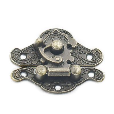 Fujiyuan 10 pcs Box Latch Hook Lock Catch Cabinet Wooden 38mmx29mm Trunk Suitcase Decorative Jewelry Gift Hasp Furniture Screws