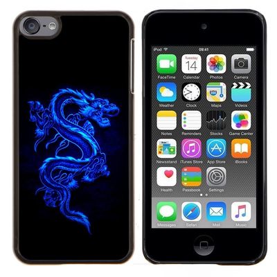 - Blue Tribal Dragon/ Hard Snap On Cell Phone Case Cover - Cao - For Apple iPod Touch 6 6th Generation