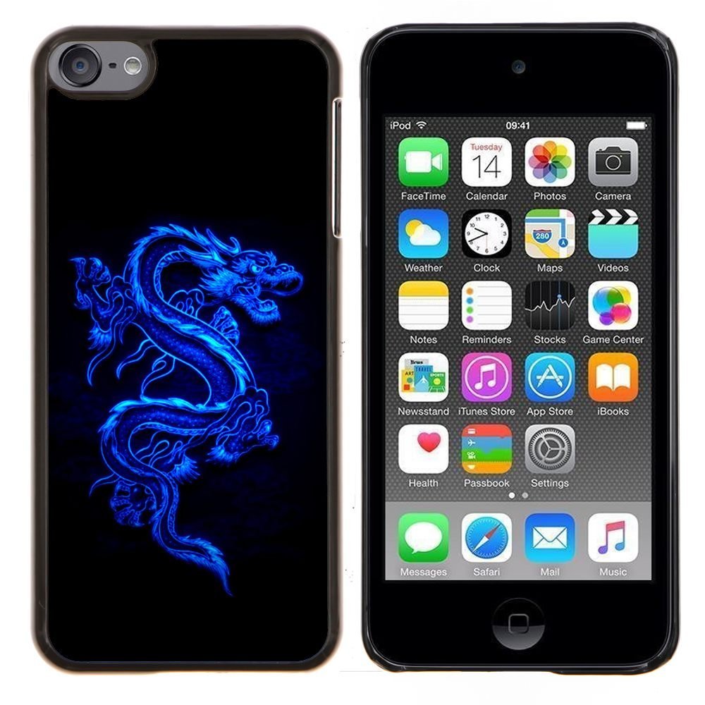 - Blue Tribal Dragon/ Hard Snap On Cell Phone Case Cover - Cao - For Apple iPod Touch 6 6th Generation