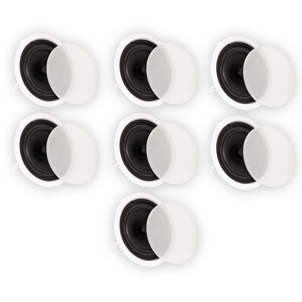 Theater Solutions TS80C in Ceiling 8" Speakers Surround Sound Home Theater 7 Speaker Set