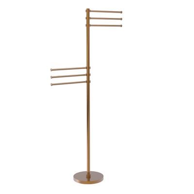 Allied Brass TS-50D-BBR 6 Pivoting 12 Inch Arms Towel Stand, Brushed Bronze