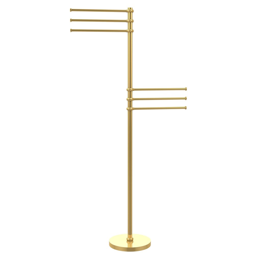 Allied Brass TS-50T-PB 6 Pivoting 12 Inch Arms Towel Stand, Polished Brass