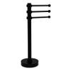 Allied Brass 973G-BKM Vanity Top 3 Swing Arm Guest Towel Holder with Grooved Accents, Matte Black view 1