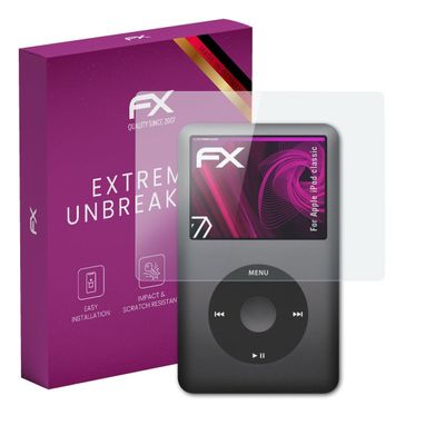 atFoliX Plastic Glass Protective Film compatible with Apple iPod classic, 9H Hybrid-Glass FX Screen Protector