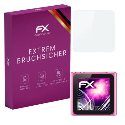 atFoliX Plastic Glass Protective Film compatible with Apple iPod nano 6G, 9H Hybrid-Glass FX Screen Protector