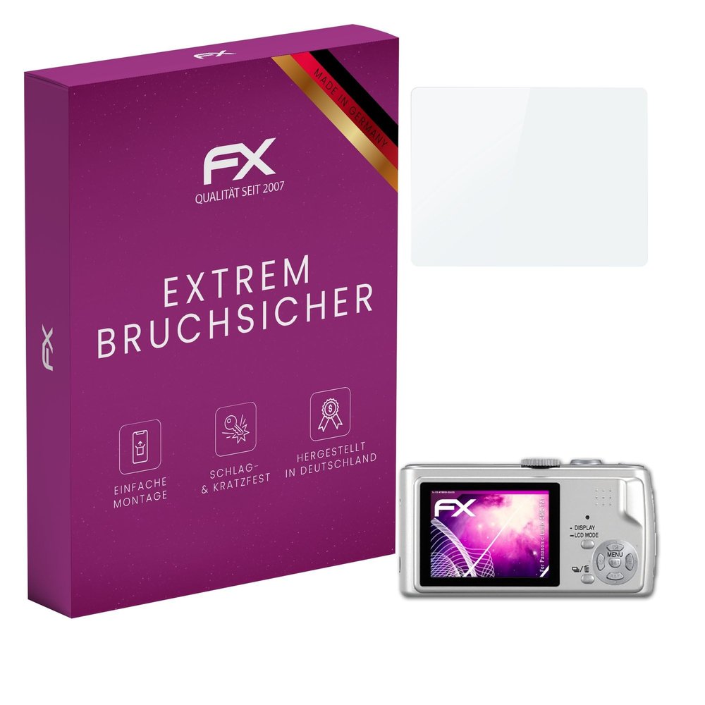 atFoliX Plastic Glass Protective Film compatible with Panasonic Lumix DMC-TZ1, 9H Hybrid-Glass FX Screen Protector