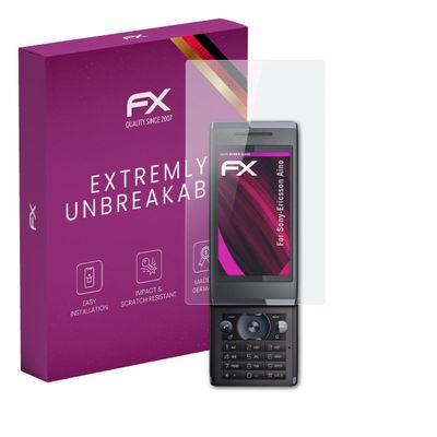 atFoliX Plastic Glass Protective Film compatible with Sony-Ericsson Aino, 9H Hybrid-Glass FX Screen Protector