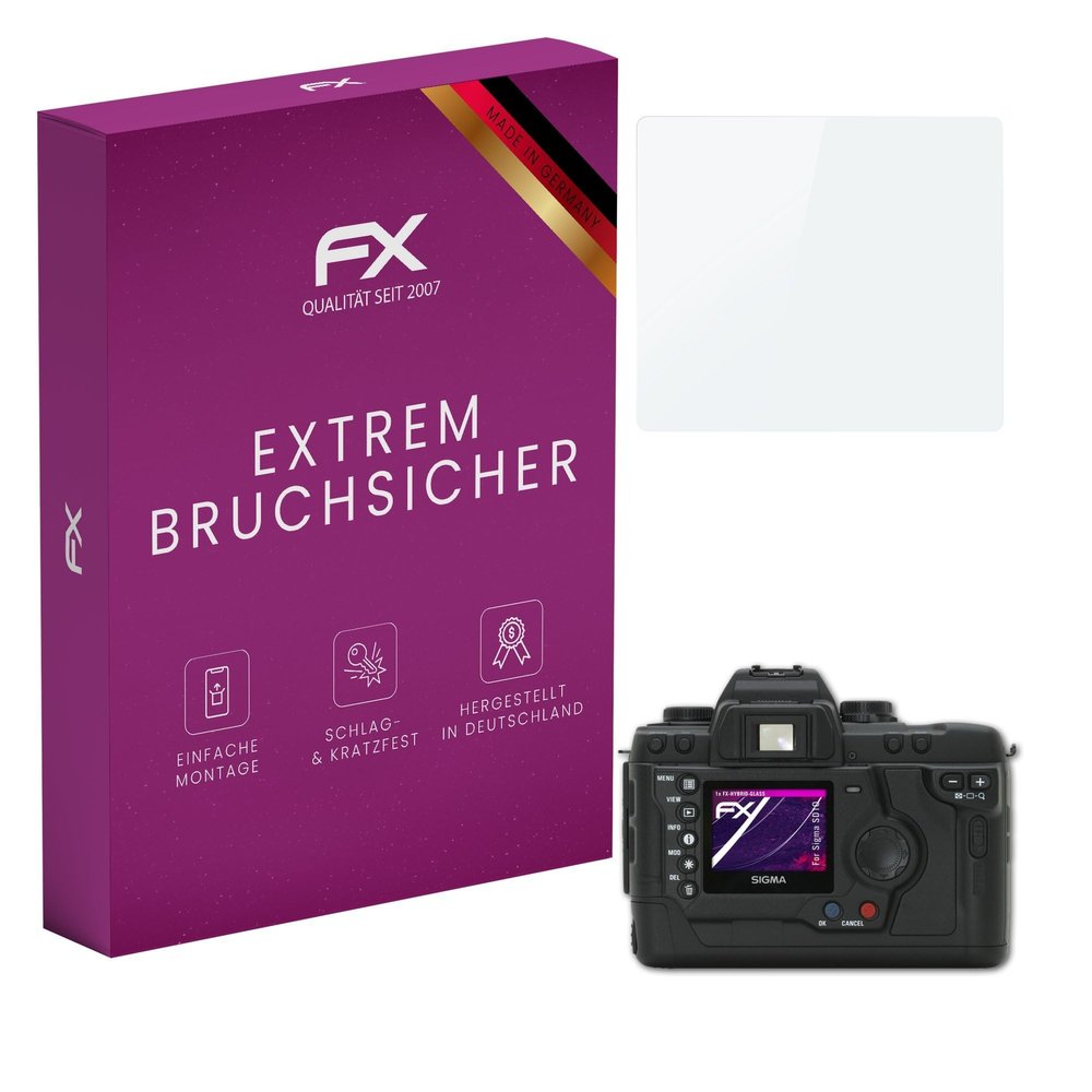 atFoliX Plastic Glass Protective Film compatible with Sigma SD10, 9H Hybrid-Glass FX Screen Protector