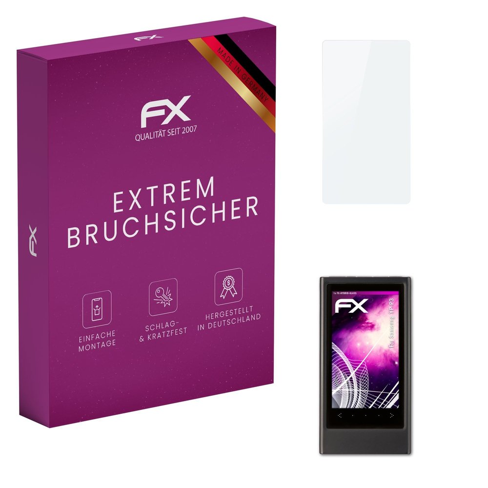 atFoliX Plastic Glass Protective Film compatible with Samsung YP-P3, 9H Hybrid-Glass FX Screen Protector