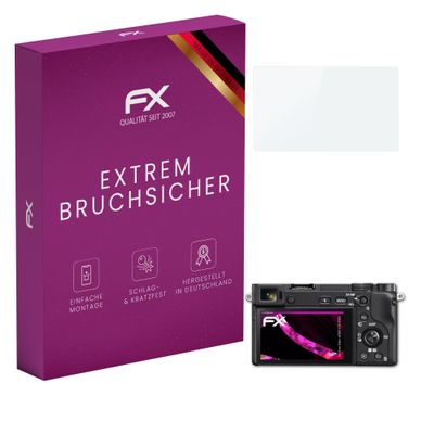 atFoliX Plastic Glass Protective Film compatible with Sony Alpha a6300 ILCE-6300, 9H Hybrid-Glass FX Screen Protector