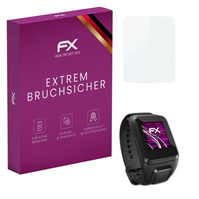 atFoliX Plastic Glass Protective Film compatible with TomTom Spark, 9H Hybrid-Glass FX Screen Protector