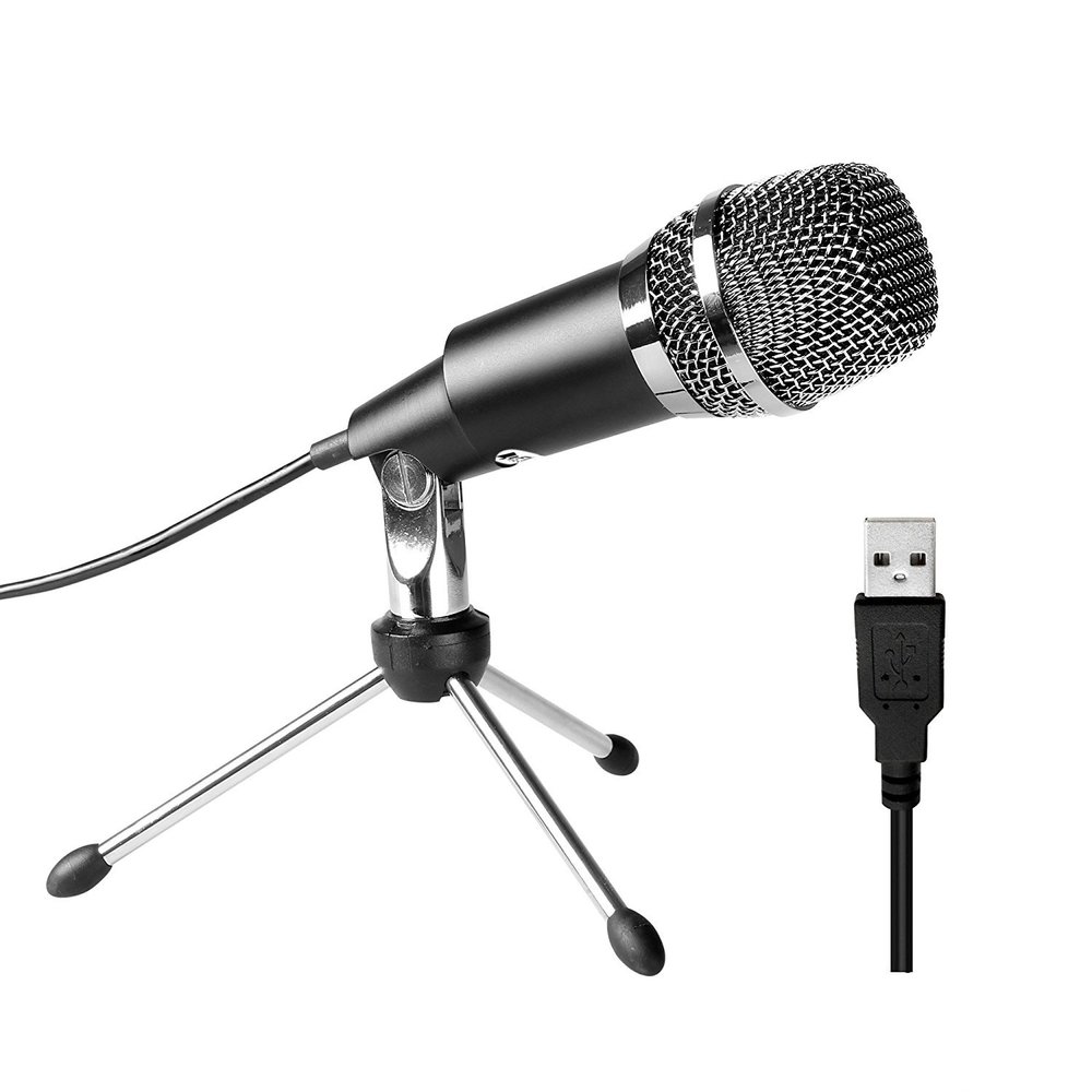 FIFINE USB Microphone, Plug and Play Home Studio USB Condenser Microphone for Skype, Recordings for YouTube, Google Voice Search, Games, for Windows and Mac-K668