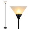Mary Floor Lamp by Light Accents Standing Lamp for Living Rooms Torchiere Pole Light LED-Compatible Floor Lamp Modern Bedroom Lighting (Black) view 1