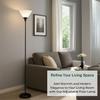 Mary Floor Lamp by Light Accents Standing Lamp for Living Rooms Torchiere Pole Light LED-Compatible Floor Lamp Modern Bedroom Lighting (Black) view 2