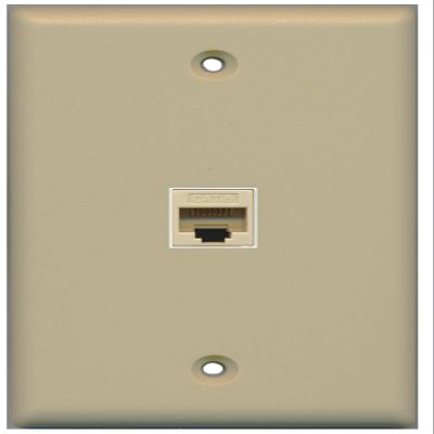 RiteAV (1 Gang Flat Cat6 Ivory Wall Plate Ivory