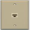 RiteAV (1 Gang Flat Cat6 Ivory Wall Plate Ivory view 1