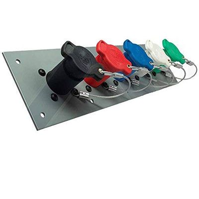 Power Assemblies 5 Position CAM Lock Panel, 400 Amp, 3 Phase 120/208V, Male, 90, Double Set-Screw Connections with NEMA 3R Caps and Lanyards, Series 16 CAM Connectors, Power Distribution Panel