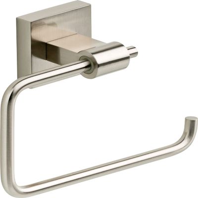 Franklin Brass Maxted (1-Pack) Toilet Paper Holder Satin Nickel Tissue Roll Holder for Bathroom Organization and Storage Euro/Single Post/Hook Toilet Tissue Holder Wall Bathroom Accessories MAX50-SN