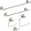 Franklin Brass Maxted (1-Pack) Toilet Paper Holder Satin Nickel Tissue Roll Holder for Bathroom Organization and Storage Euro/Single Post/Hook Toilet Tissue Holder Wall Bathroom Accessories MAX50-SN view 2