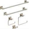 Franklin Brass Hand Towel Holder | Square Satin Nickel Ring for Hanging Towels in Kitchen, Bathroom | Maxted Accessories view 3