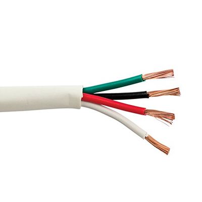 4C/16 AWG (1.31mm2) 65 Strand Oxygen Free Copper Speaker Cable, UL CMR, EN50575:2014 Eca, PVC JKT- White- 500 FT/152M Box