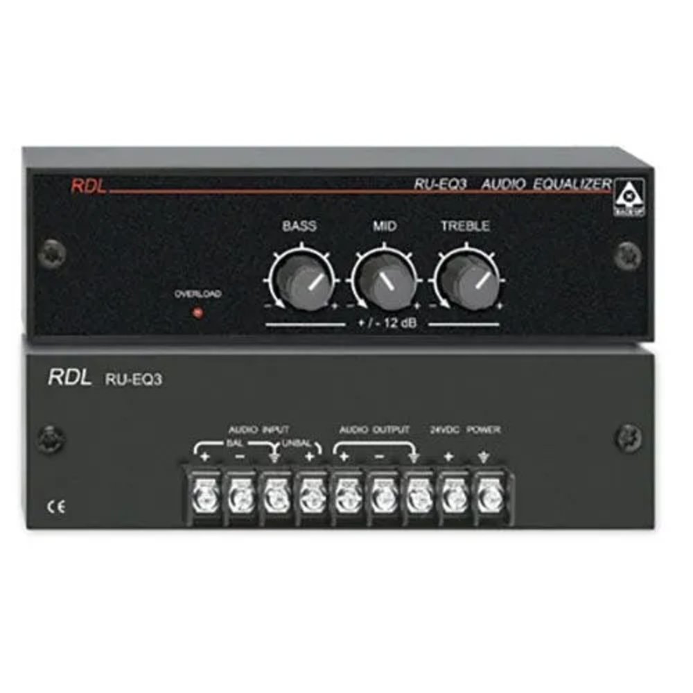 Radio Design Labs RDL RU-EQ3 Three Band Audio Equalizer with Knobs - Terminal Block