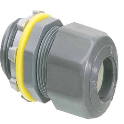 ARLINGTON Industries LPCG507 and Gray Strain Relief Cord Connector FURNISHED with A Sealing Ring and LOCKNUT, Non-Metallic Low-Profile Liquid-Tight, Oil-Tight, Strain Relief Cord Connector, Supports