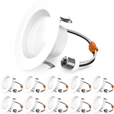 Sunco 10 Pack 4 Inch Retrofit LED Recessed Light, 11W=60W, 5000K Daylight