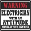 9" Electrician Warning Attitude Sticker Hard Hat Ws1 view 1