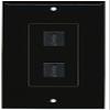 RiteAV (1 Gang Decorative) 2 HDMI Black Wall Plate Black view 1