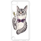 Cases for Ipod Touch 5, Cat with Martini and Bow Tie Cases for Ipod Touch 5, SAIOHQC White
