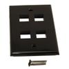 MyCableMart Wallplate: Keystone, 4 Hole - Black view 1