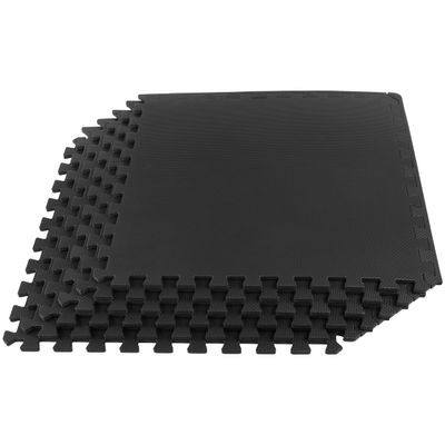 Stalwart EVA Foam Mat Tiles, 24sqft Total, Black, 6-Pack