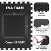 Stalwart EVA Foam Mat Tiles, 24sqft Total, Black, 6-Pack view 2