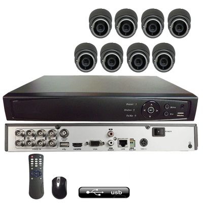 101AV 8CH 4in1 (TVI, AHD, Analog, IP) True Full HD 1080P Digital Video Recorder DVR w/ 1TB HDD+ 8 of 1080P 4in1 (TVI AHD CVI CVBS) 2.8-12mm Lens WDR in/Outdoor Dome Cameras for Home Office Security