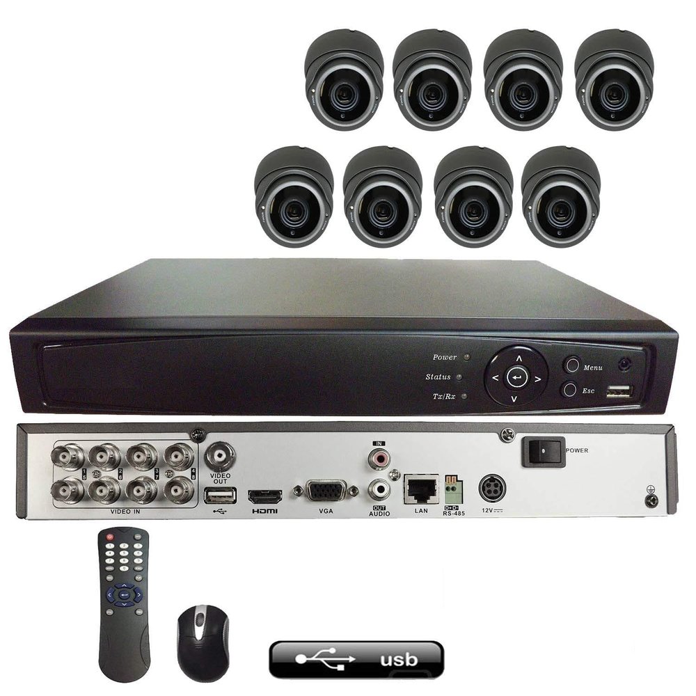 101AV 8CH 4in1 (TVI, AHD, Analog, IP) True Full HD 1080P Digital Video Recorder DVR w/ 1TB HDD+ 8 of 1080P 4in1 (TVI AHD CVI CVBS) 2.8-12mm Lens WDR in/Outdoor Dome Cameras for Home Office Security