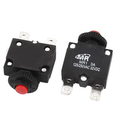 uxcell 125V/250VAC 3A NC Reset Button Overload Protector Circuit Breaker 2Pcs
