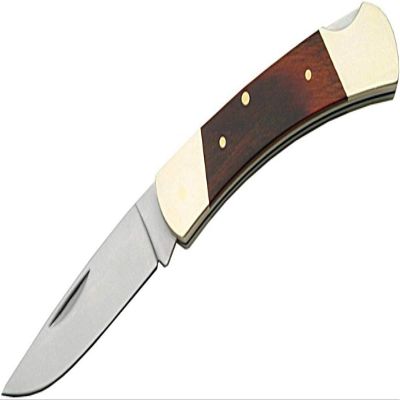 Rite Edge 3.5" Lockback Folding Knife Satin Stainless Steel Blade, Pakkawood Handle, Nickel Silver Bolsters Compact Pocket Knife for Hunting, Camping, EDC, and Everyday Carry, Pocket Knife for Men
