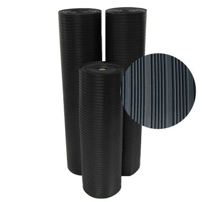 Rubber-Cal Composite Rib Corrugated Rubber Floor Mats, 1/8" Thick x 3ft x 1ft Roll