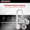 DuraSteel Commercial Hand Sink Faucet - Wall Mount Sink Faucet 4 Inch Center for Kitchen Small Sinks - 3-1/2 Gooseneck Spout Knob Handle - 2 Hole Wet Bar Faucets Laundry Tub Restaurant Utility Room view 2