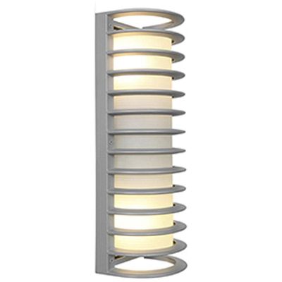 BERMUDA 2 LIGHT OUTDOOR WALL MOUNT, SATIN FINISH, RIBBED FROSTED GLASS