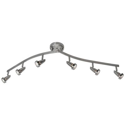 Mirage - 6-Light LED Spotlight Semi-Flush Mount - Brushed Steel Finish