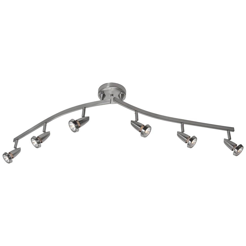Mirage - 6-Light LED Spotlight Semi-Flush Mount - Brushed Steel Finish