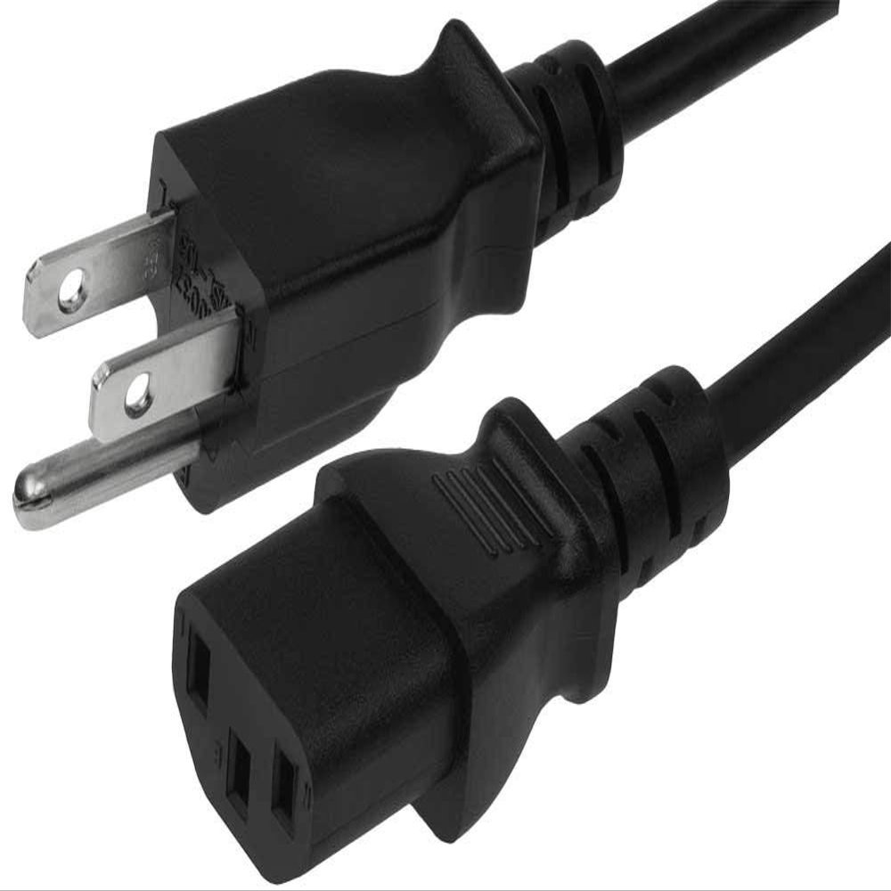 10 Feet (3 Meters) 14AWG Heavy Duty 3 Prong Monitor (Universal Power Cord) Computer Power Cord 10ft (3M) 3 conductor (IEC320 C13 to NEMA 5-15P) 15 Amp AC Power Cable CNE591674