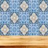 Authentic Tile Stickers by Mi Alma 24 PC Set Spanish Design Wall Tile Decal Perfect for Kitchen Backsplash or Bathroom Tiles Vinyl Art Easy to Install Peel and Stick (6x6 Inch, Talavera Blue H205) view 2