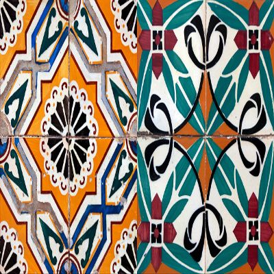 Authentic Tile Stickers by Mi Alma 24 PC Set Spanish Design Wall Tile Decal Perfect for Kitchen Backsplash or Bathroom Tiles Vinyl Art Easy to Install Peel and Stick (4x4 Inch, Green Orange H203)
