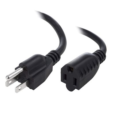 1ft (0.3M) 16AWG Heavy Duty (Power Extension Cord) Power Extension Cable 1 Feet (0.3 Meters) 3 Conductor (NEMA 5-15P to NEMA 5-15R) 13 Amp Power Cable CNE593142 (3 Pack)